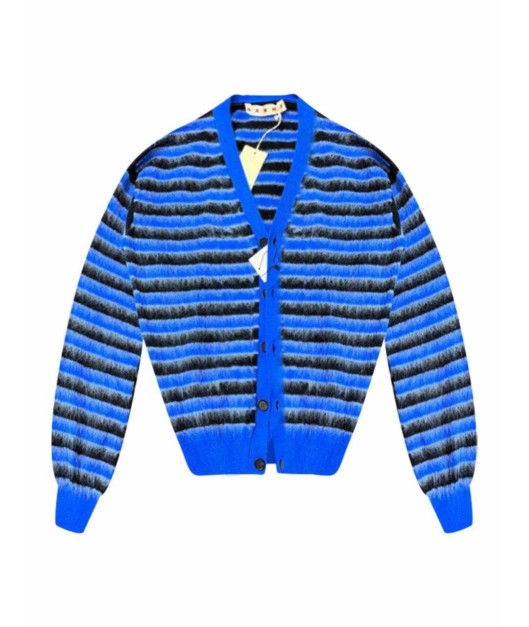 MARNI Синий шерстяной кардиган, фото 1