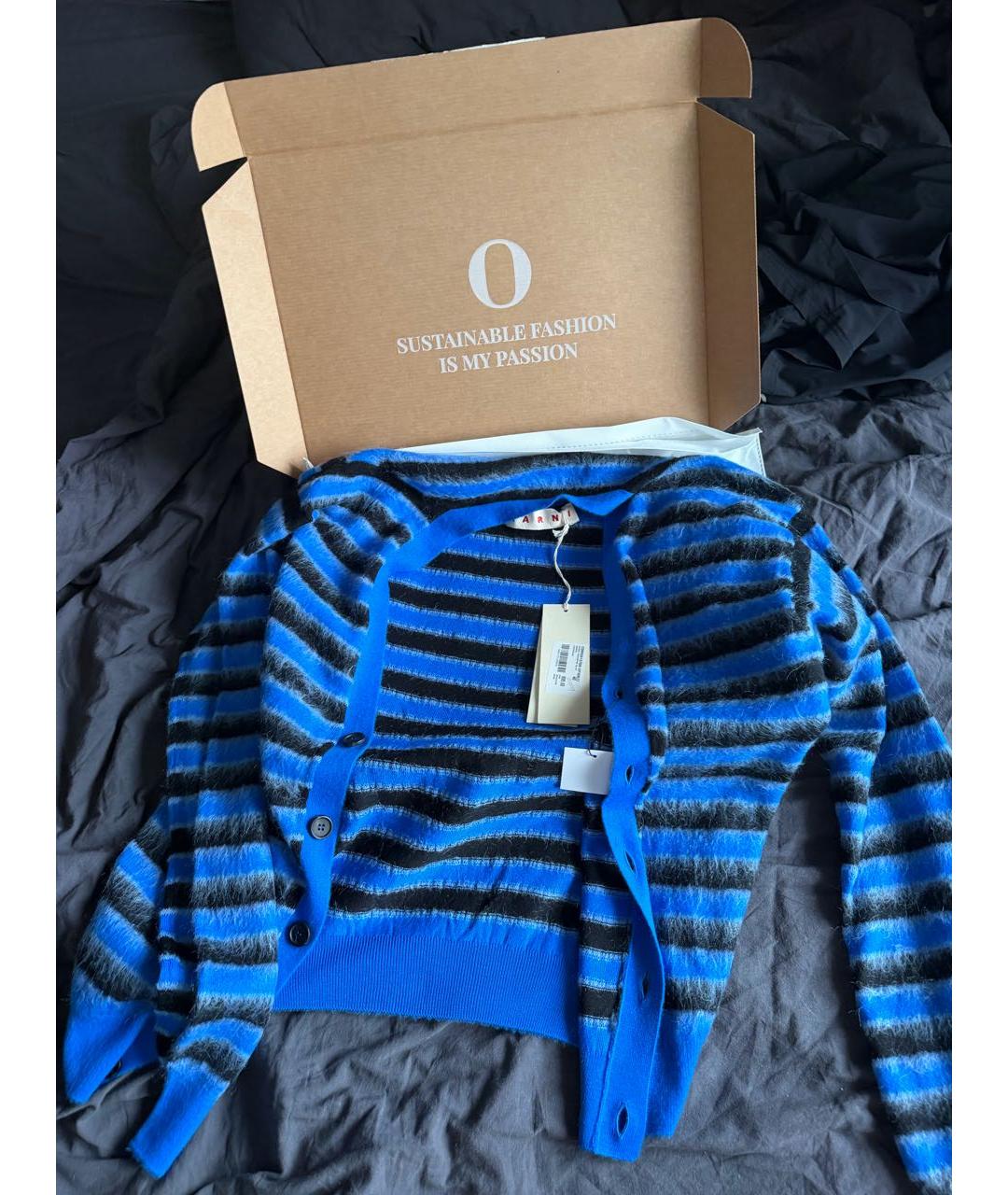 MARNI Синий шерстяной кардиган, фото 6