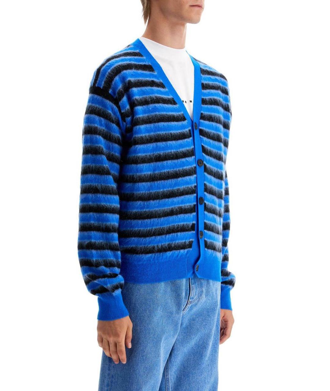 MARNI Синий шерстяной кардиган, фото 2