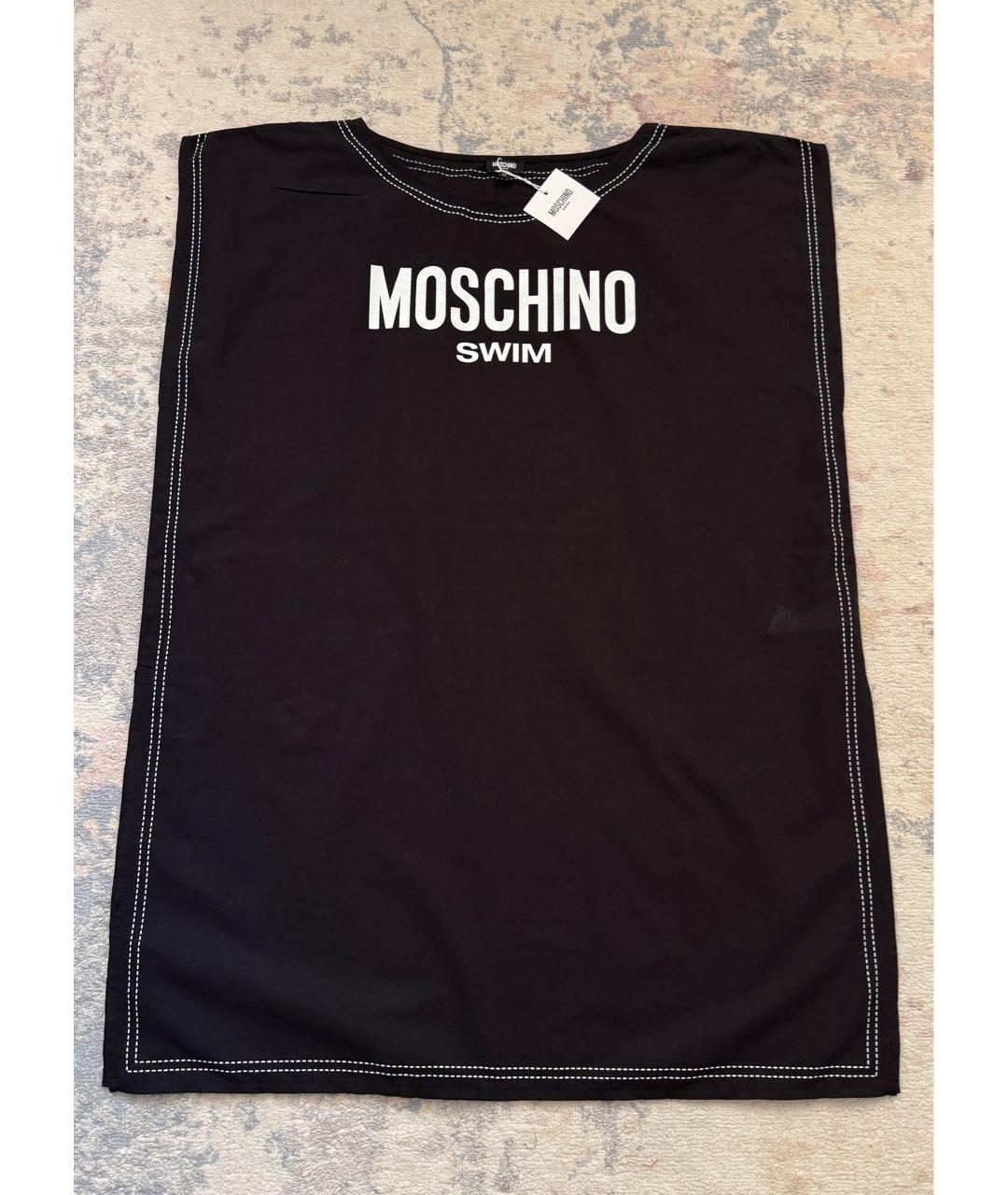 LOVE MOSCHINO Черная хлопковая туника, фото 3