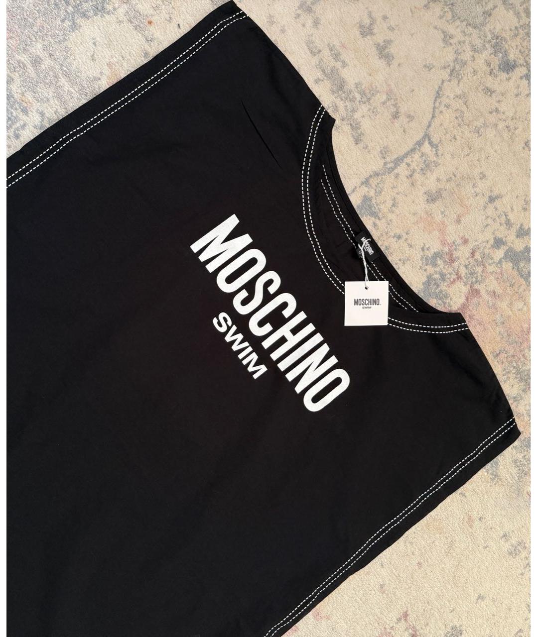 LOVE MOSCHINO Черная хлопковая туника, фото 4