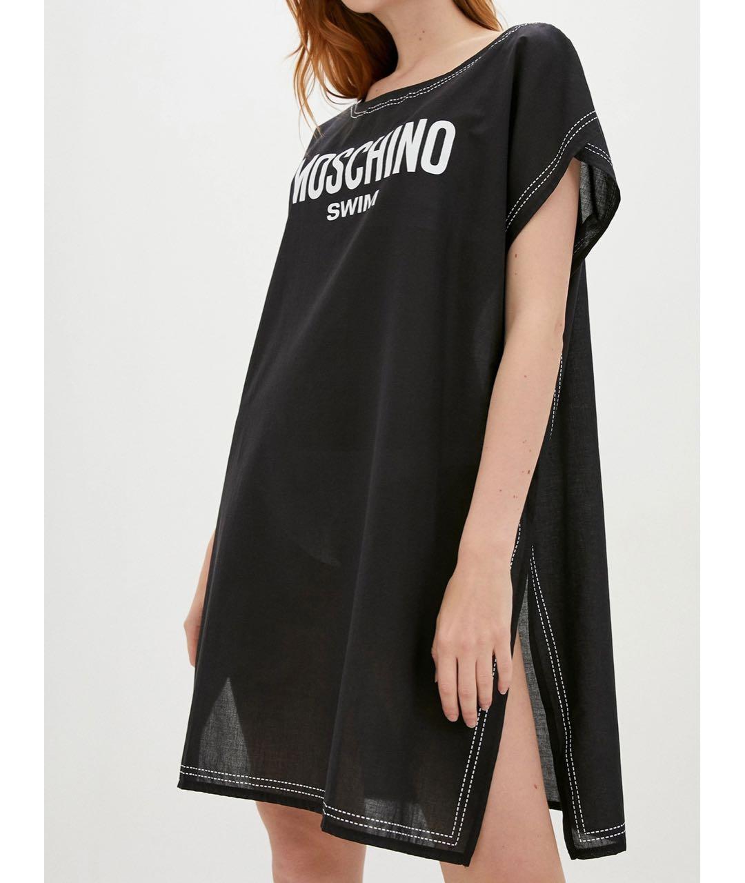 LOVE MOSCHINO Черная хлопковая туника, фото 6