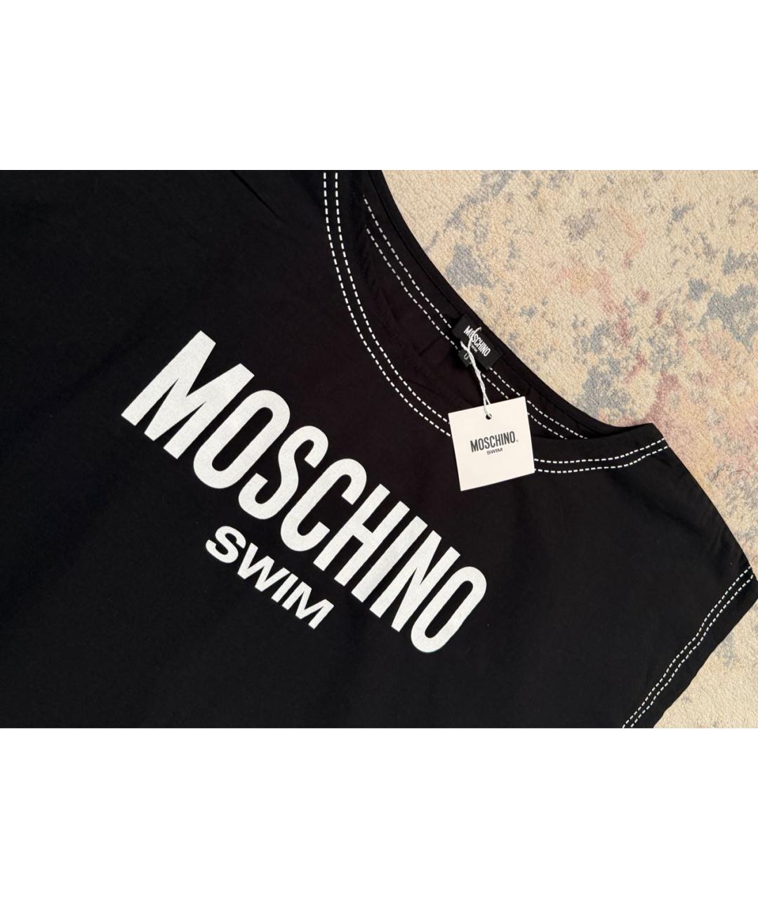 LOVE MOSCHINO Черная хлопковая туника, фото 5