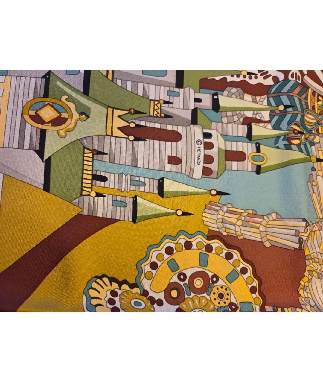 HERMES Мульти шелковый платок, фото 2