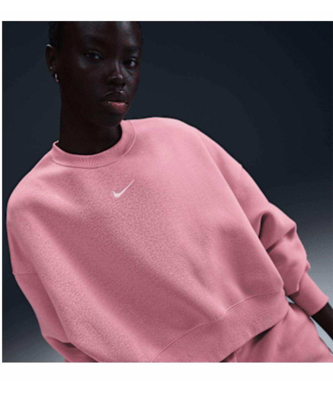 NIKE Розовый хлопковый костюм с брюками, фото 7
