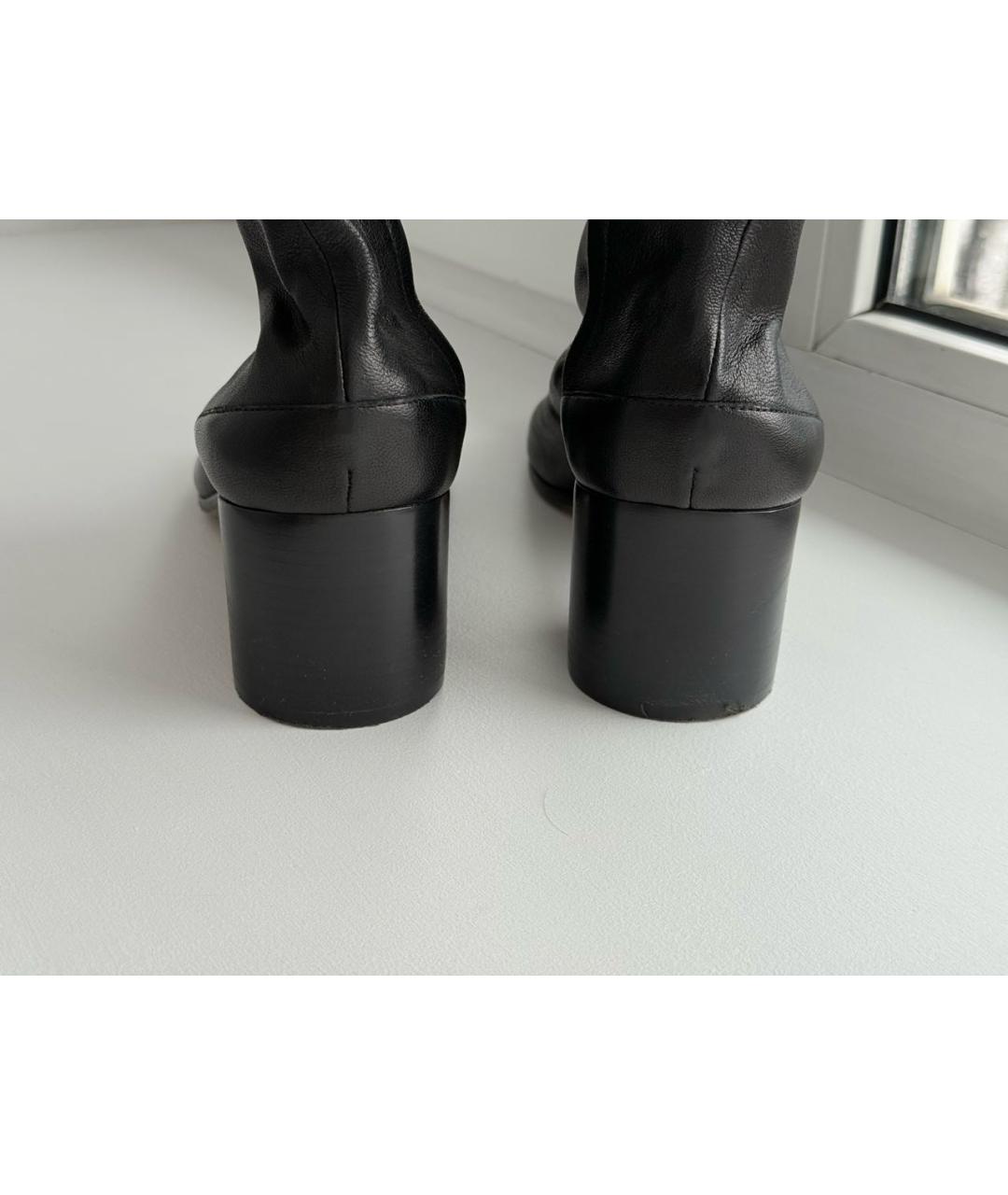 MAISON MARGIELA Черные кожаные полусапоги, фото 5