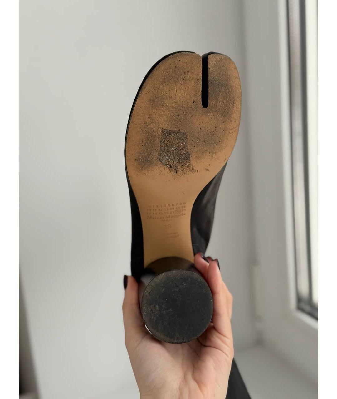 MAISON MARGIELA Черные кожаные полусапоги, фото 7