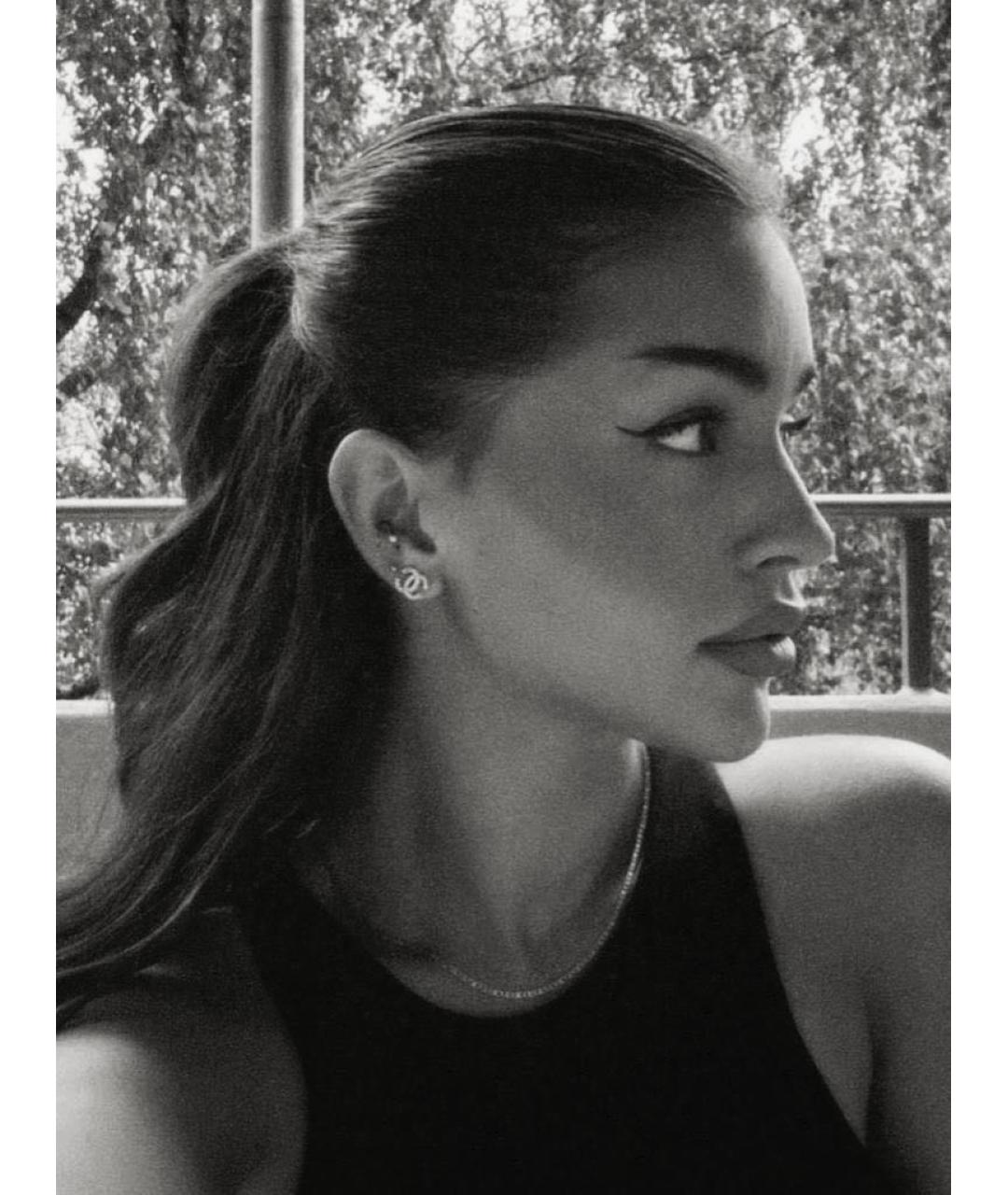 CHANEL Золотые металлические серьги, фото 4