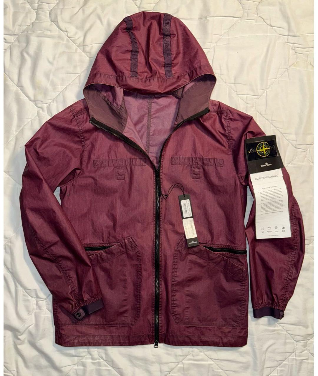 STONE ISLAND Бордовая полиуретановая куртка, фото 6