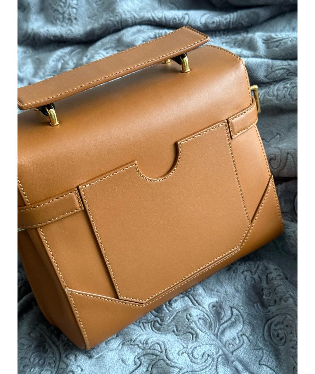 BALMAIN Коричневая кожаная сумка через плечо, фото 5