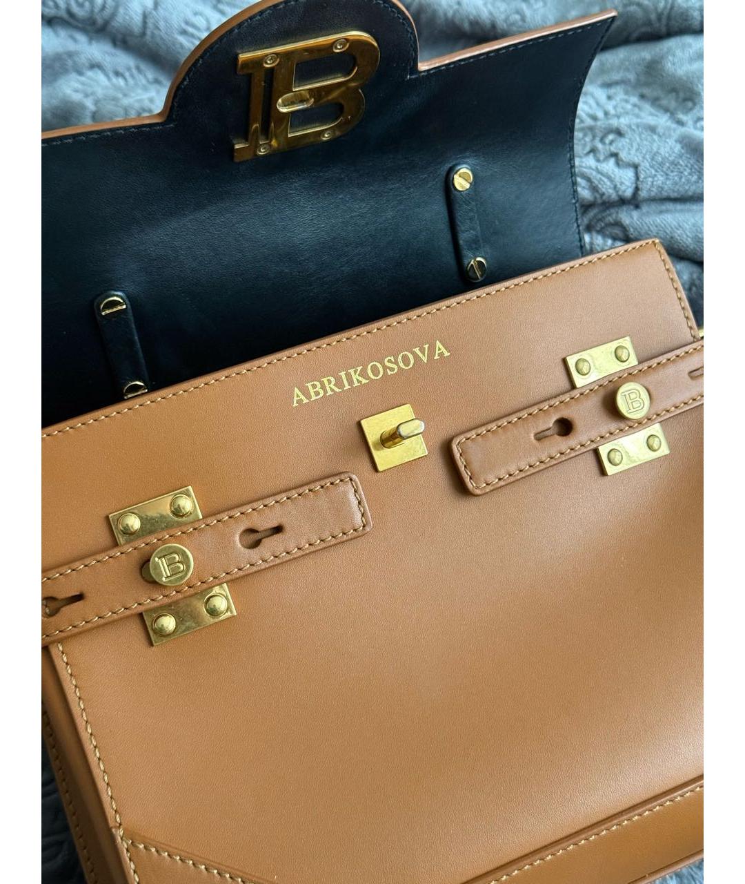 BALMAIN Коричневая кожаная сумка через плечо, фото 7