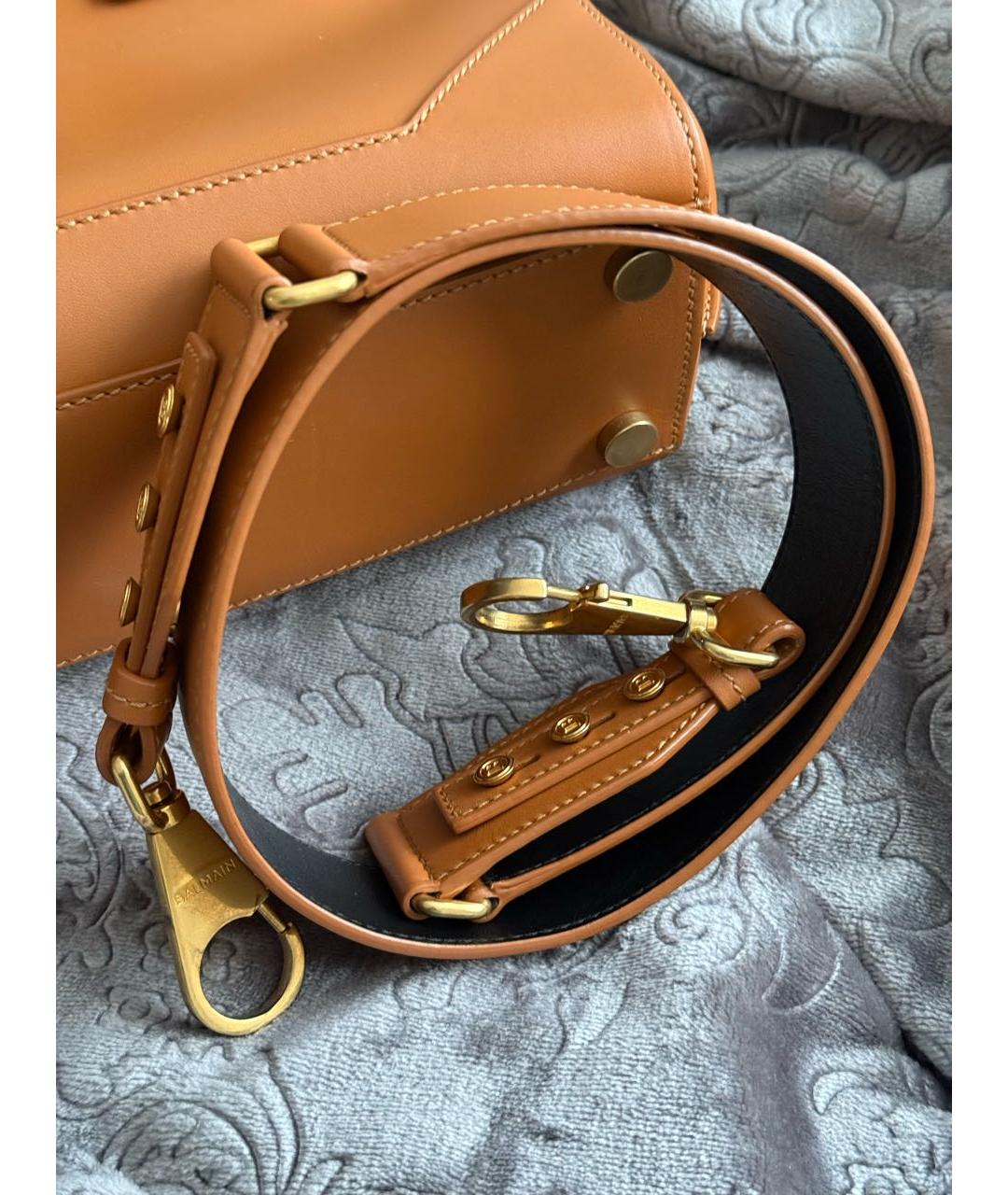 BALMAIN Коричневая кожаная сумка через плечо, фото 6