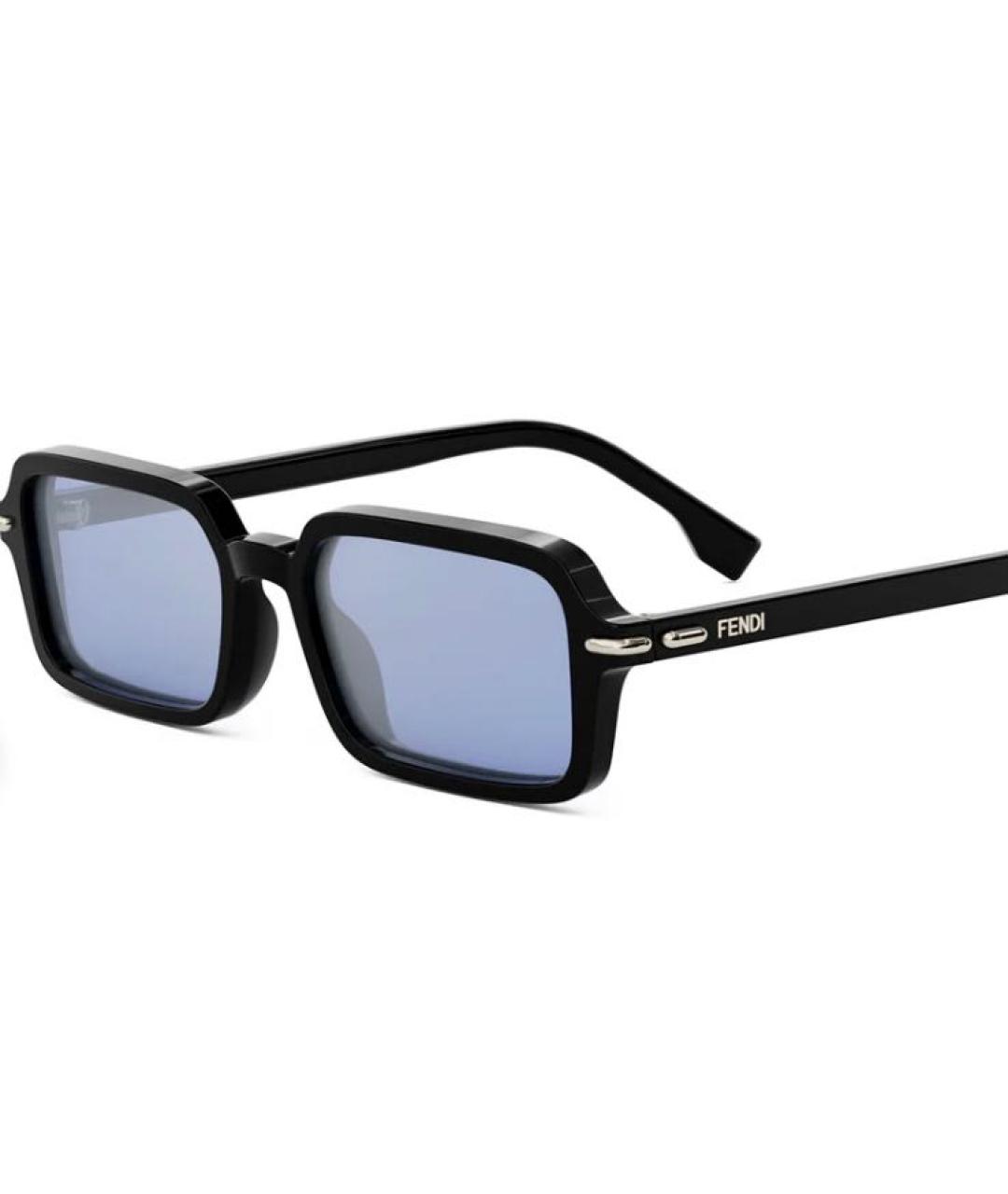 FENDI Черные пластиковые солнцезащитные очки, фото 2