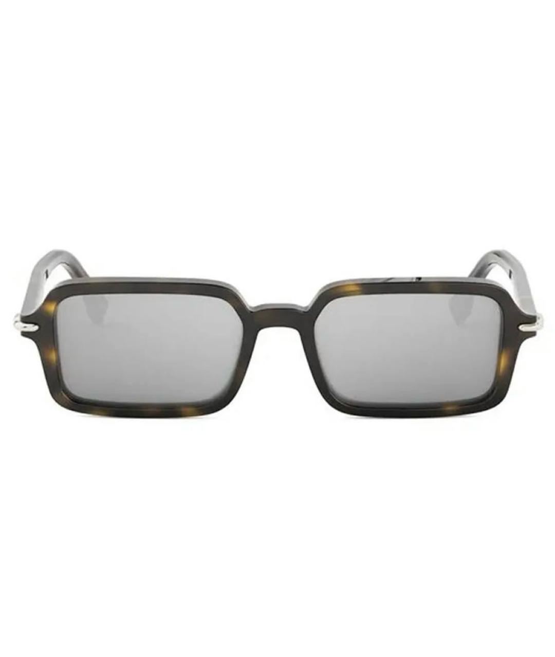 FENDI Коричневые пластиковые солнцезащитные очки, фото 1