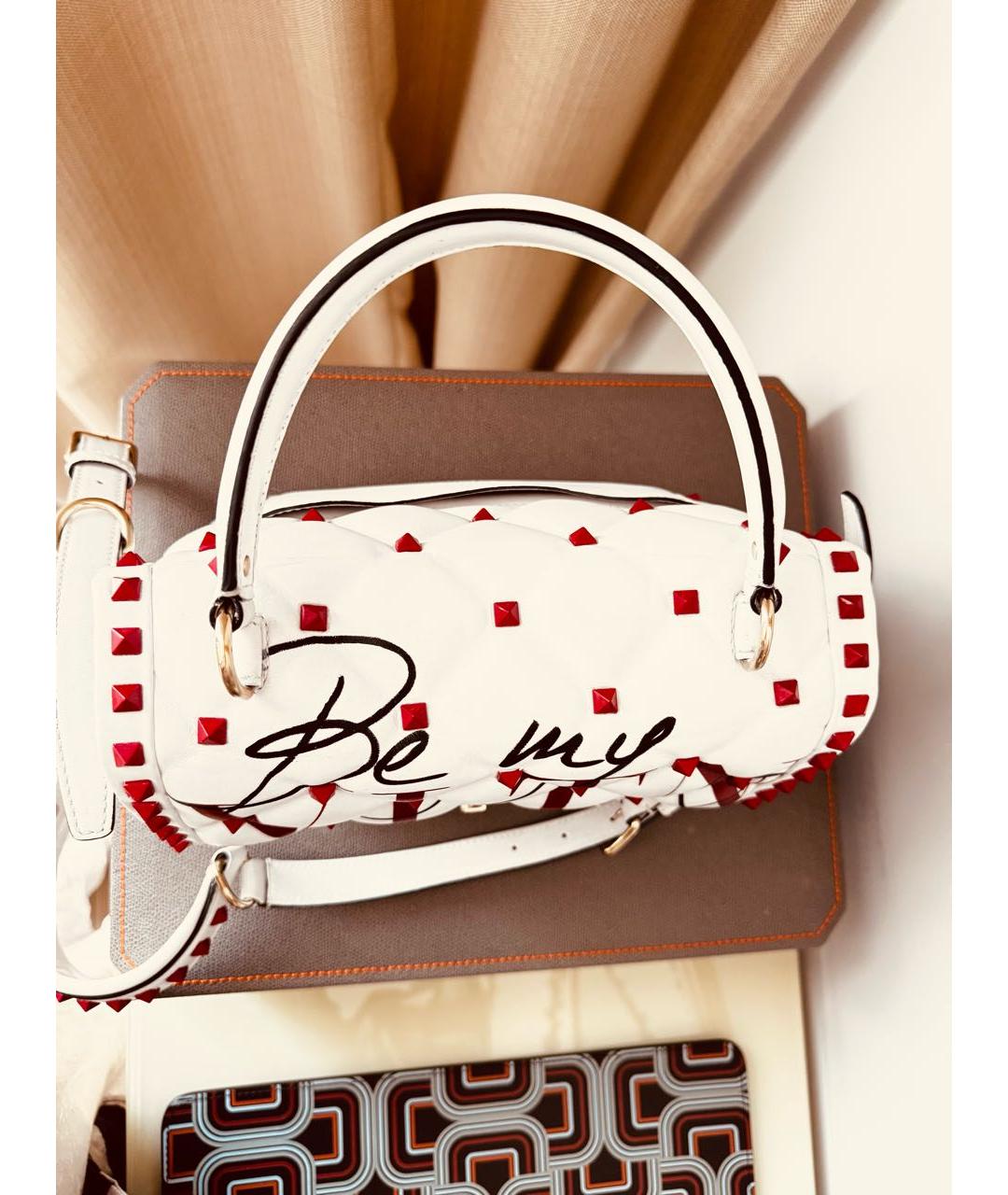 VALENTINO Белая кожаная сумка через плечо, фото 8