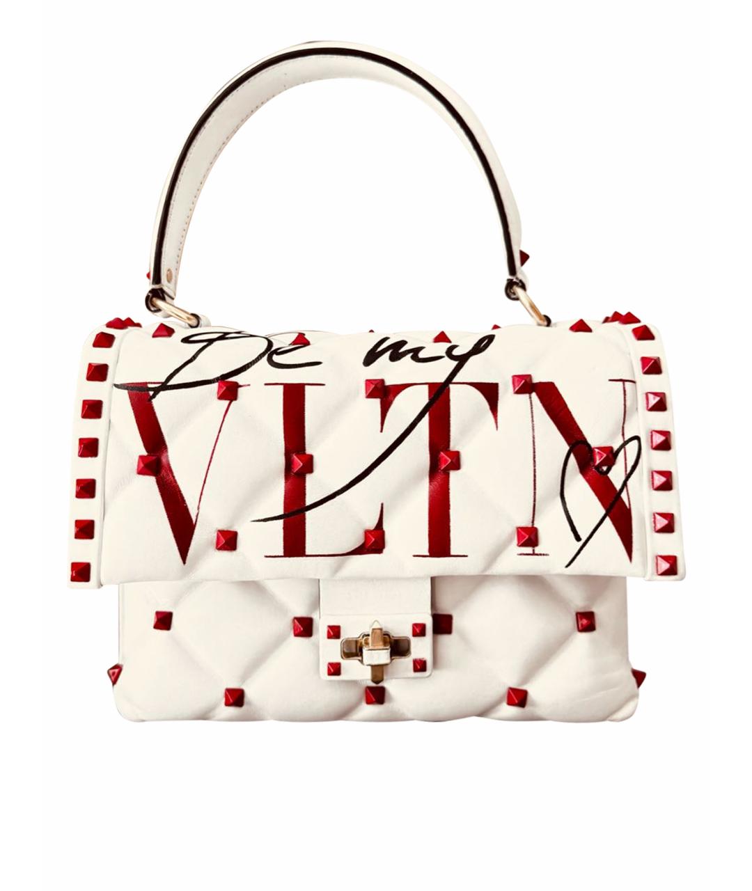 VALENTINO Белая кожаная сумка через плечо, фото 1
