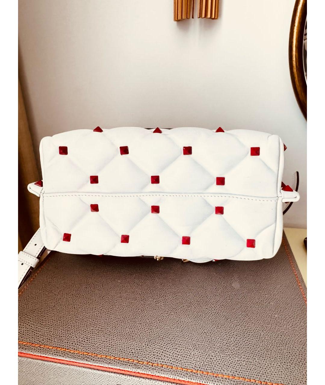 VALENTINO Белая кожаная сумка через плечо, фото 6