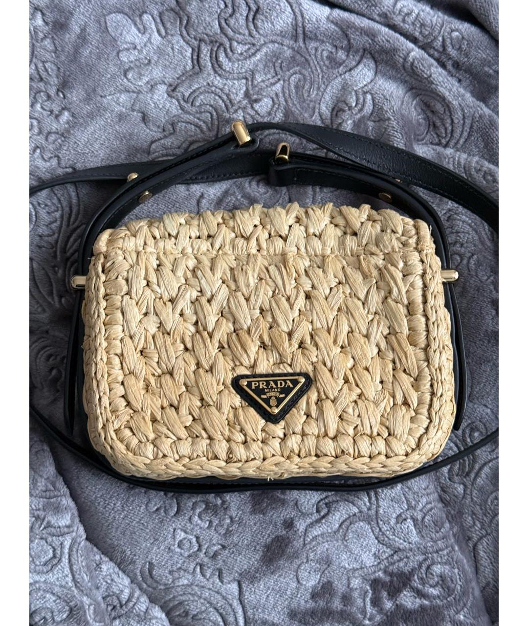 PRADA Бежевая пелетеная сумка через плечо, фото 2