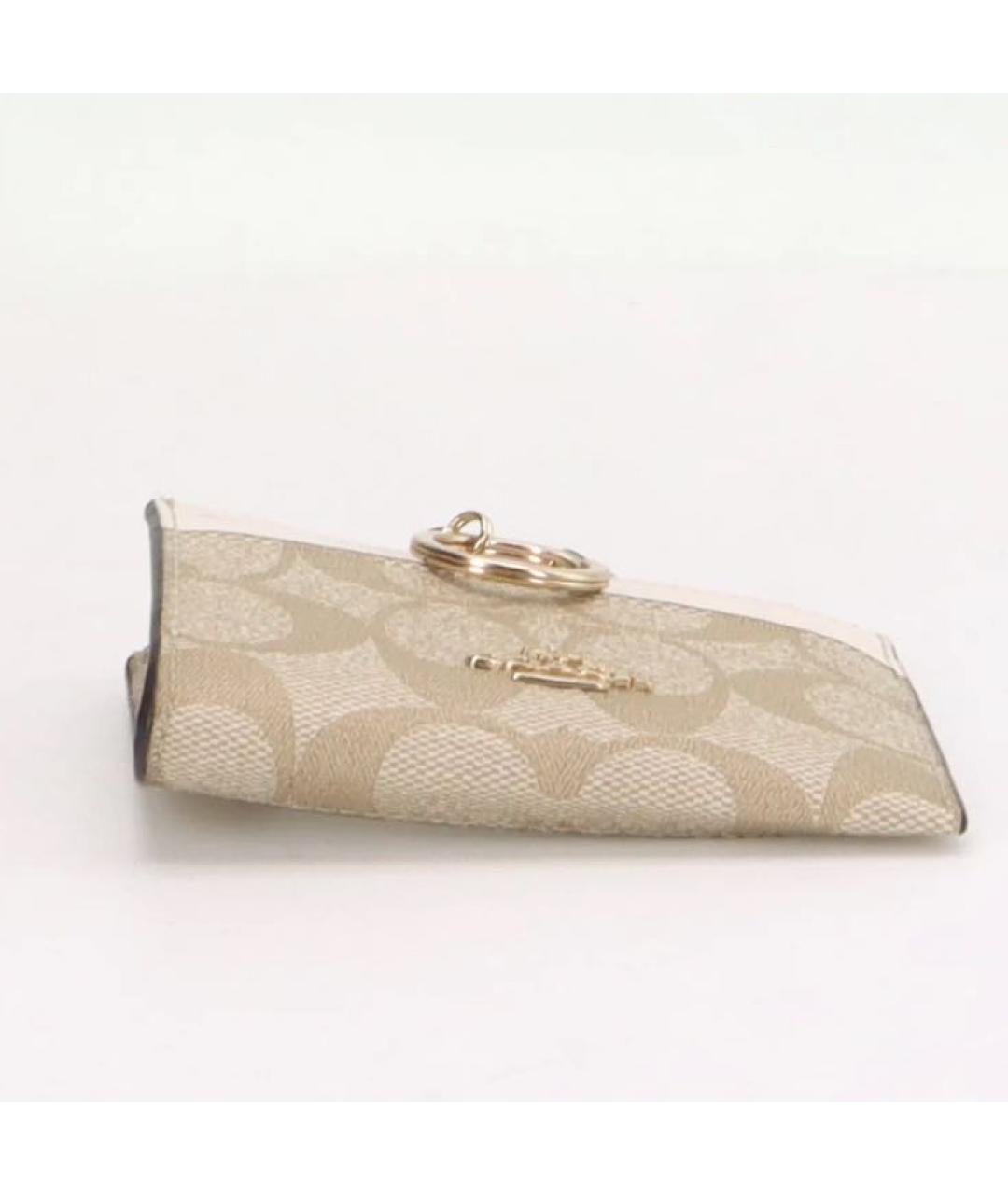 COACH Бежевый кожаный кардхолдер, фото 6