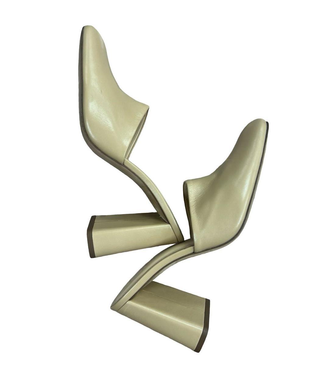 BY FAR Бежевые кожаные мюли, фото 5