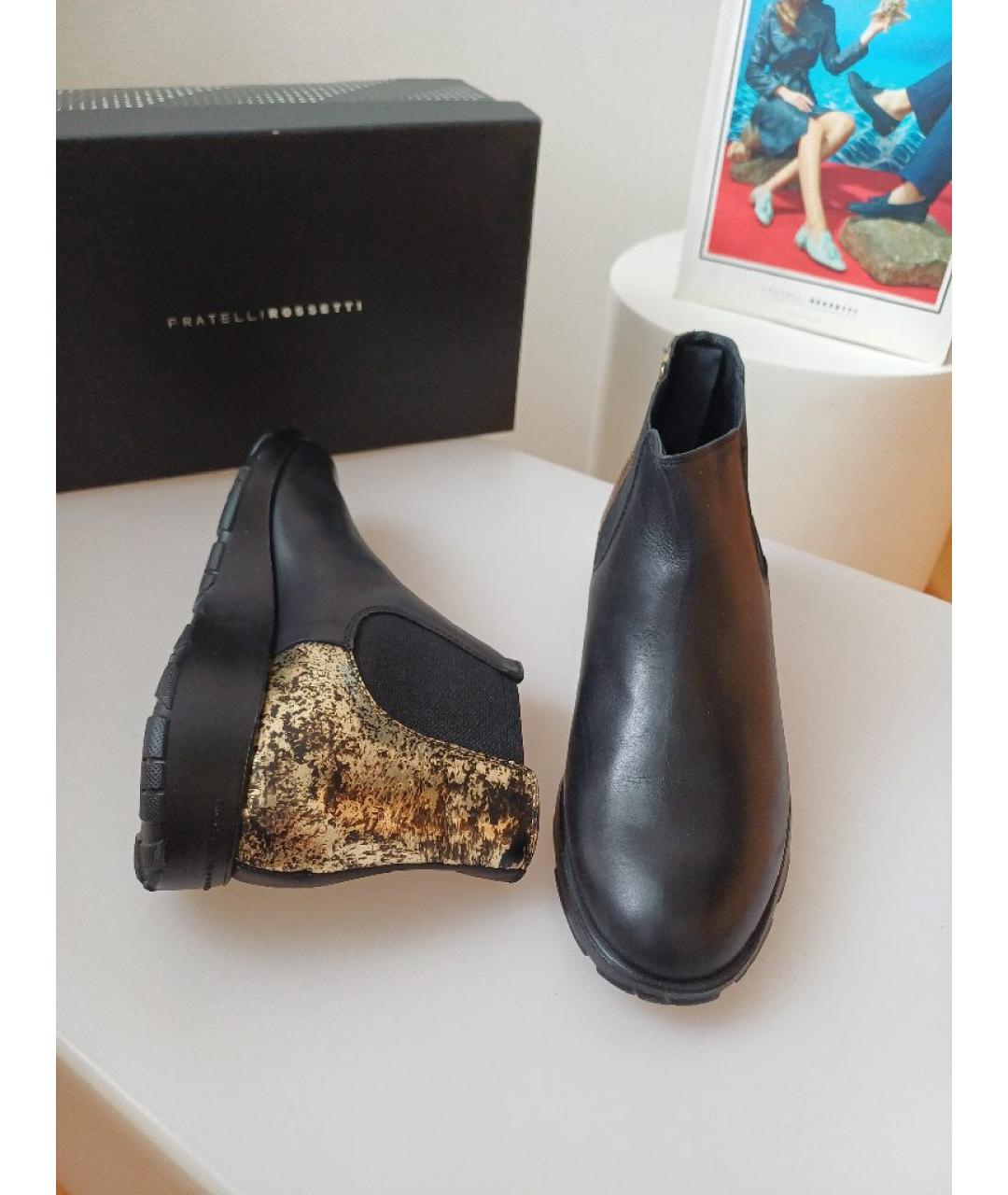 FRATELLI ROSSETTI Черные кожаные ботинки, фото 5