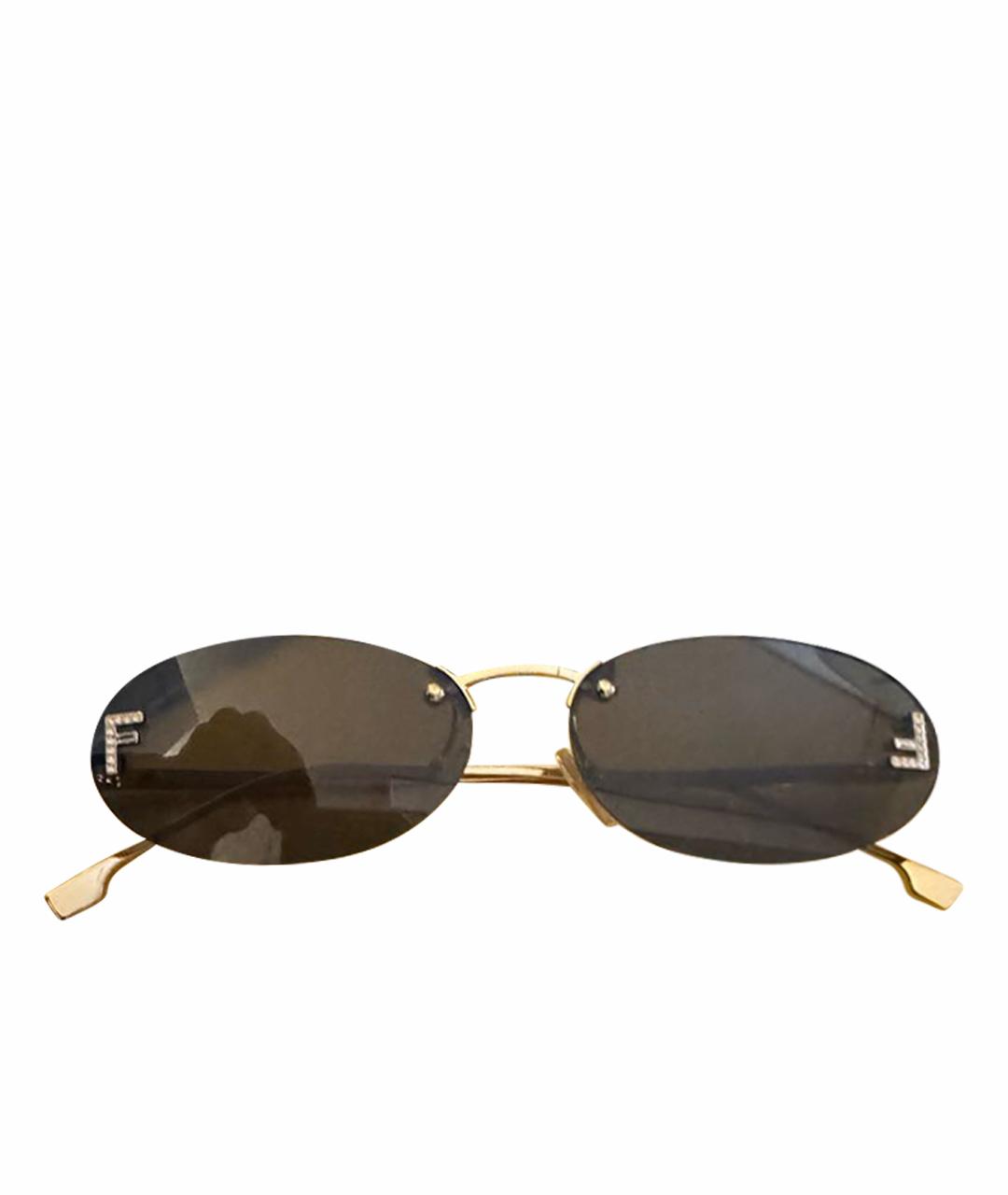 FENDI Серые металлические солнцезащитные очки, фото 1