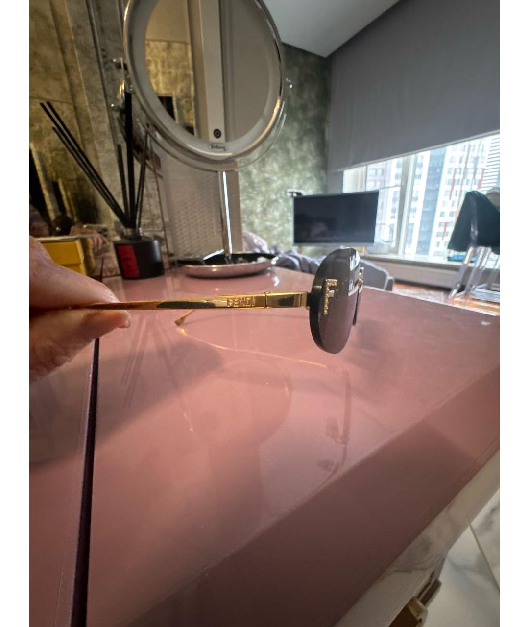 FENDI Серые металлические солнцезащитные очки, фото 3