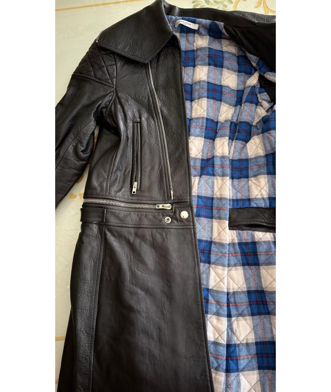 GIVENCHY Черный кожаный тренч / плащ, фото 4