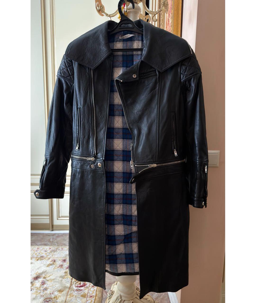 GIVENCHY Черный кожаный тренч / плащ, фото 8