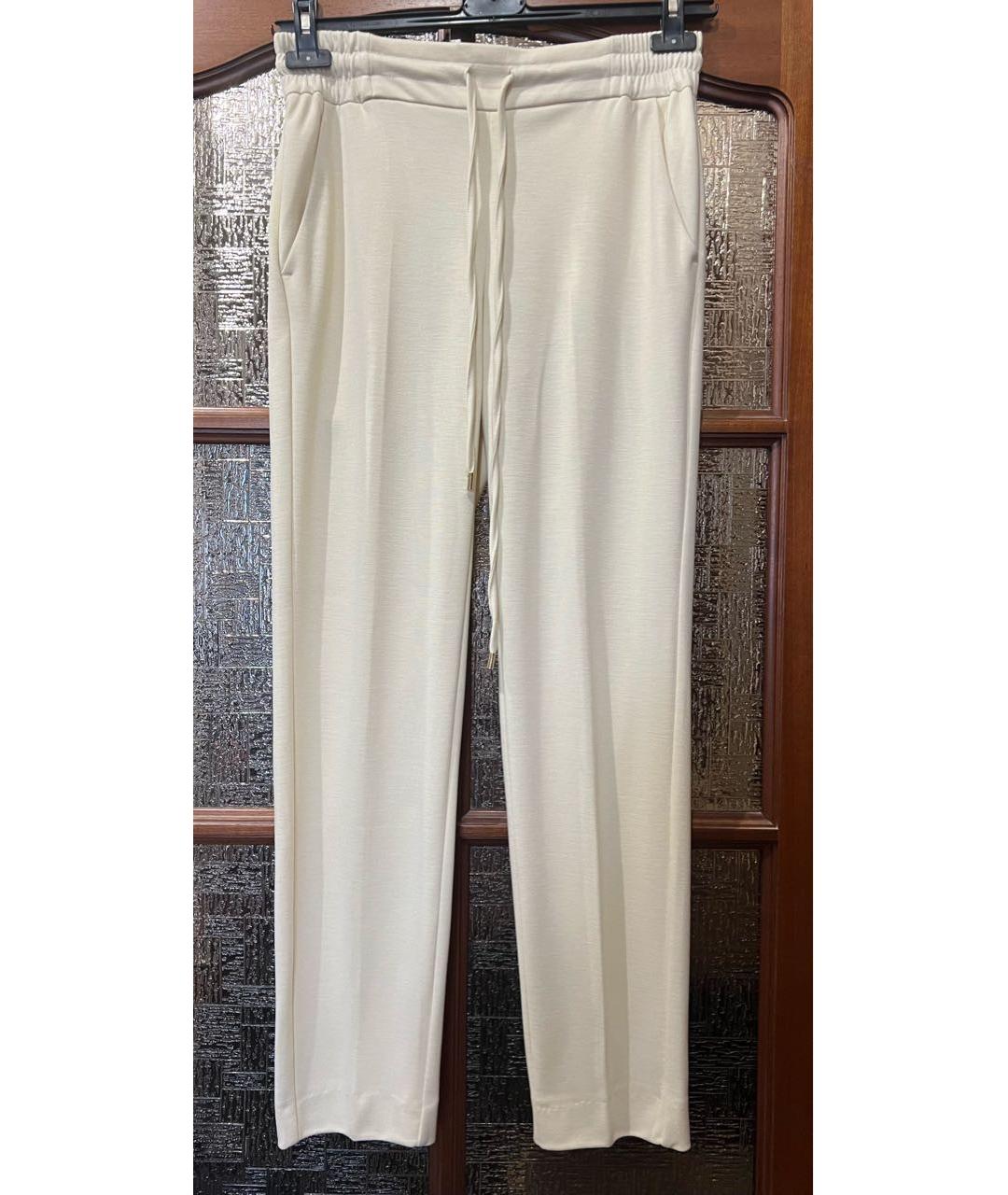 WEEKEND MAX MARA Бежевые вискозные прямые брюки, фото 6