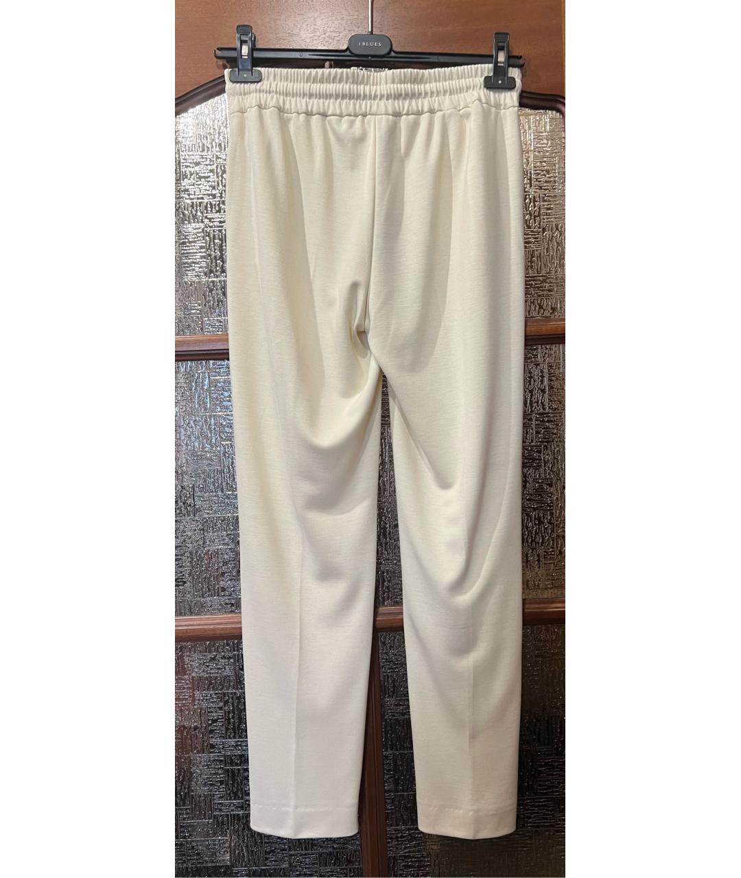 WEEKEND MAX MARA Бежевые вискозные прямые брюки, фото 2