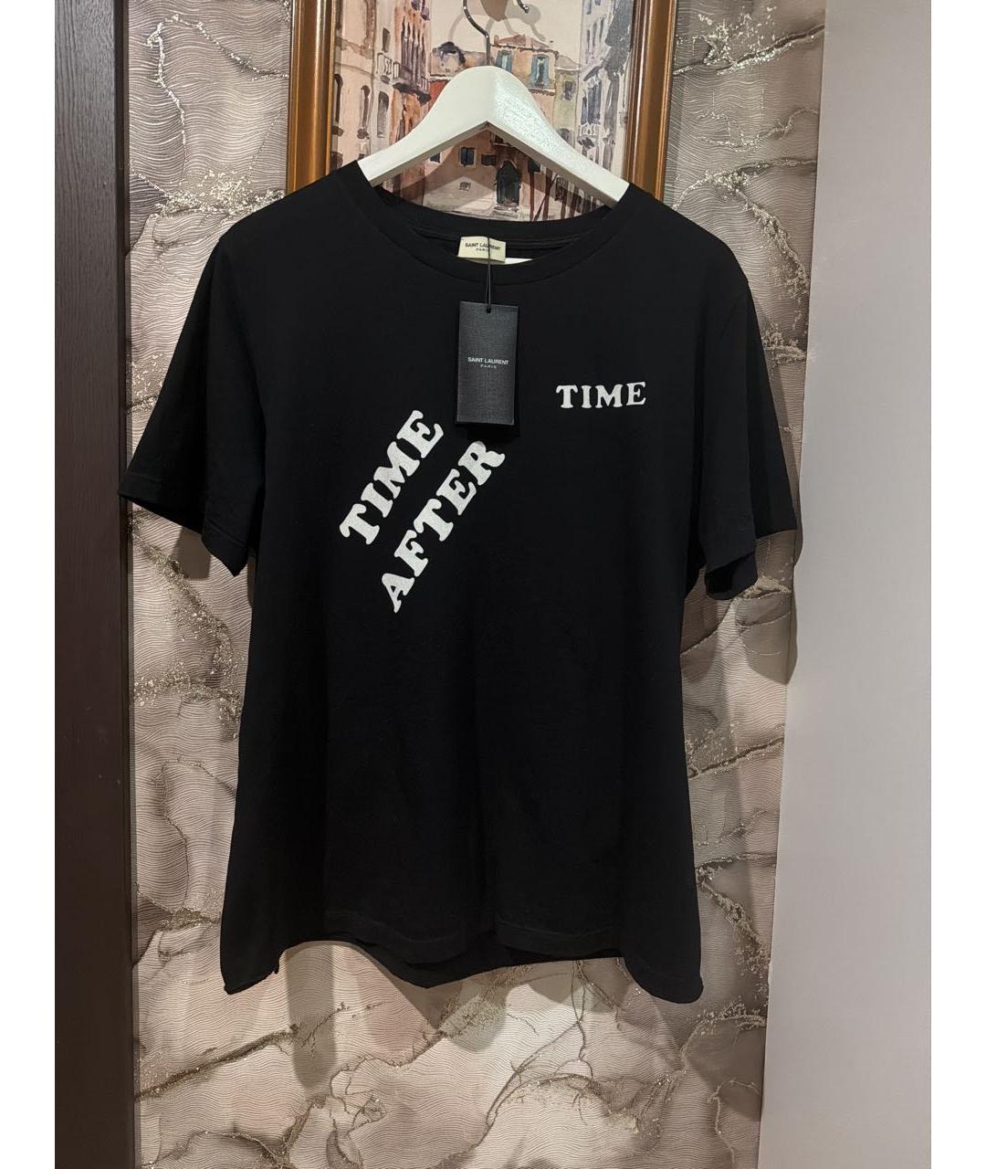 SAINT LAURENT Черная хлопковая футболка, фото 8