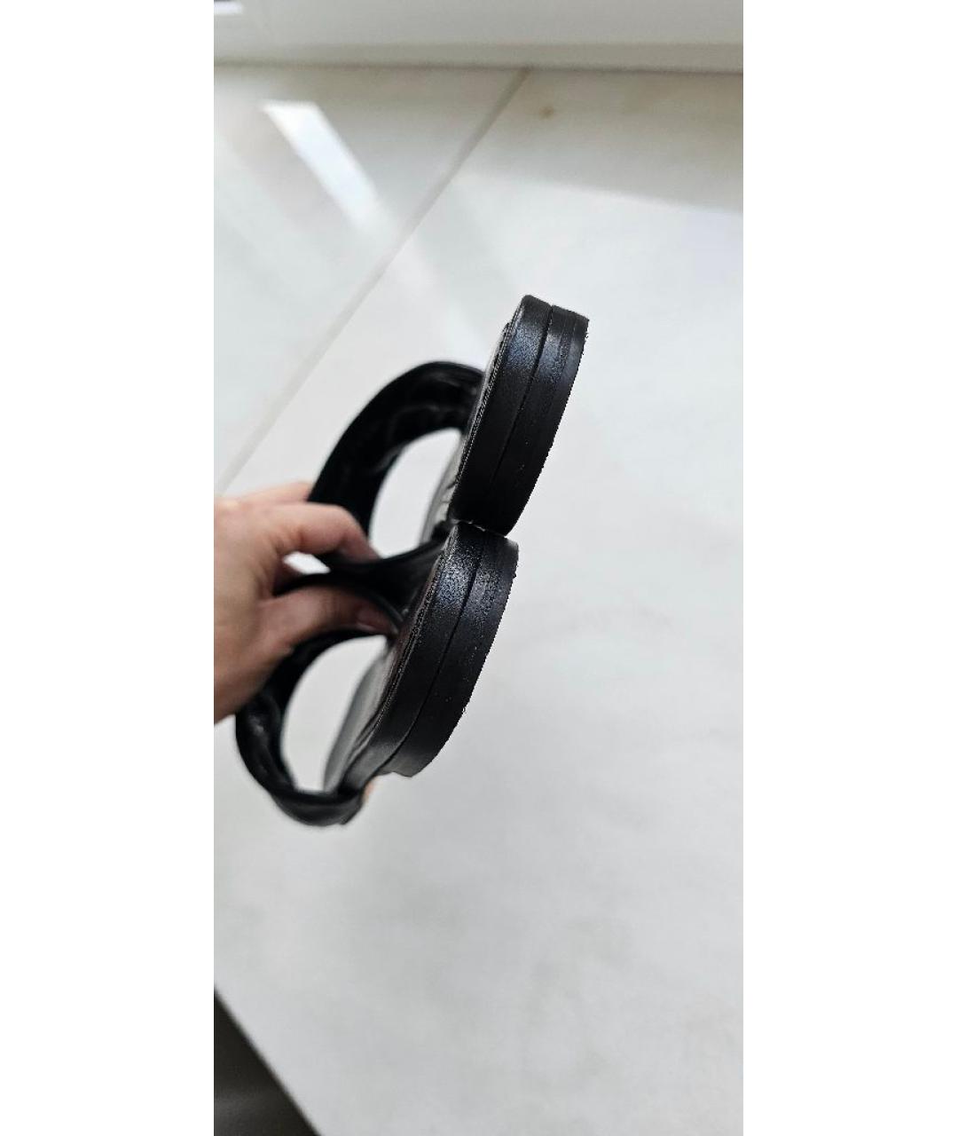 LOUIS VUITTON Черные кожаные шлепанцы, фото 4