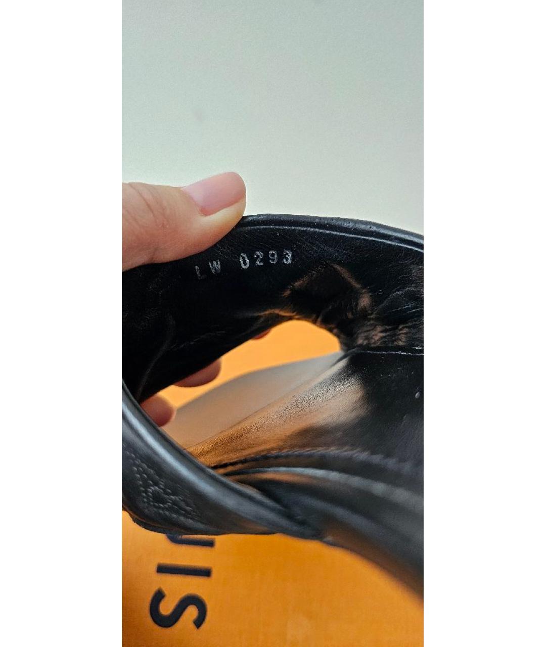 LOUIS VUITTON Черные кожаные шлепанцы, фото 8