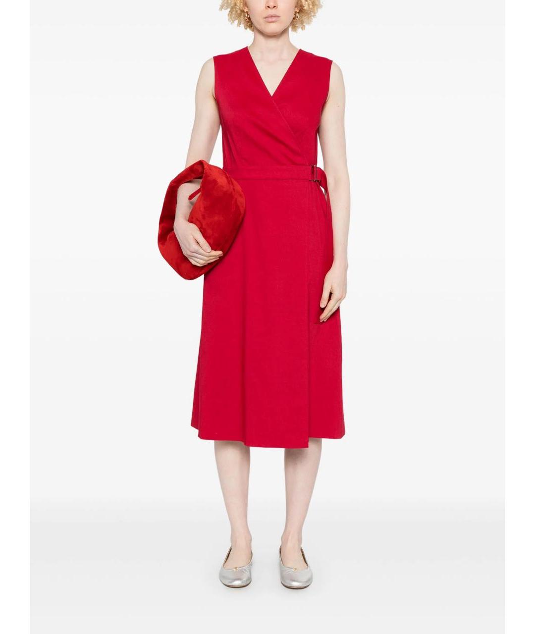 THEORY Красный льняной сарафан, фото 7