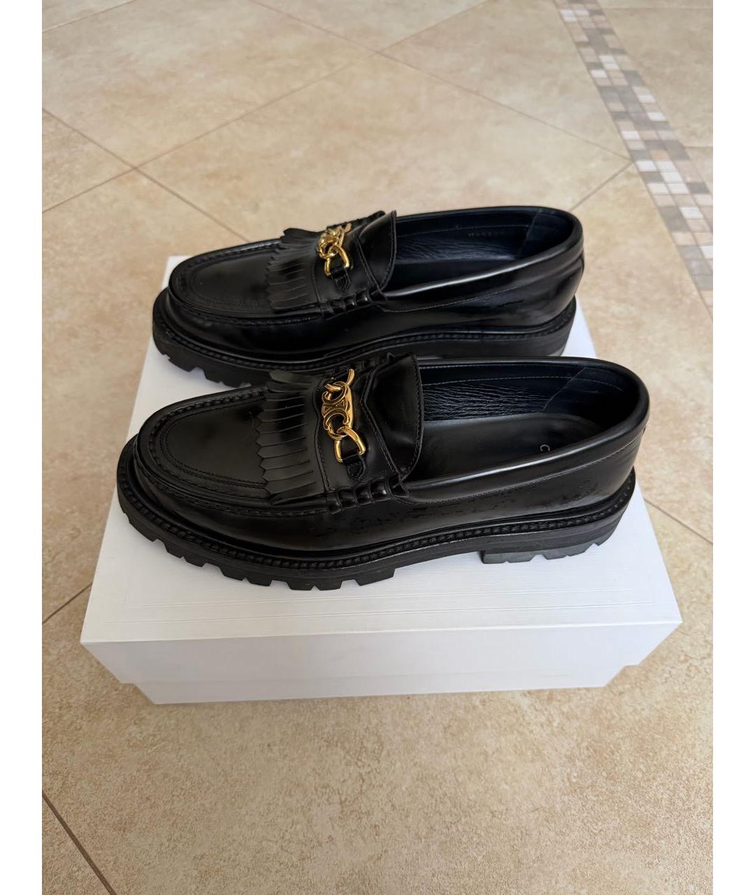 CELINE Черные кожаные лоферы, фото 2