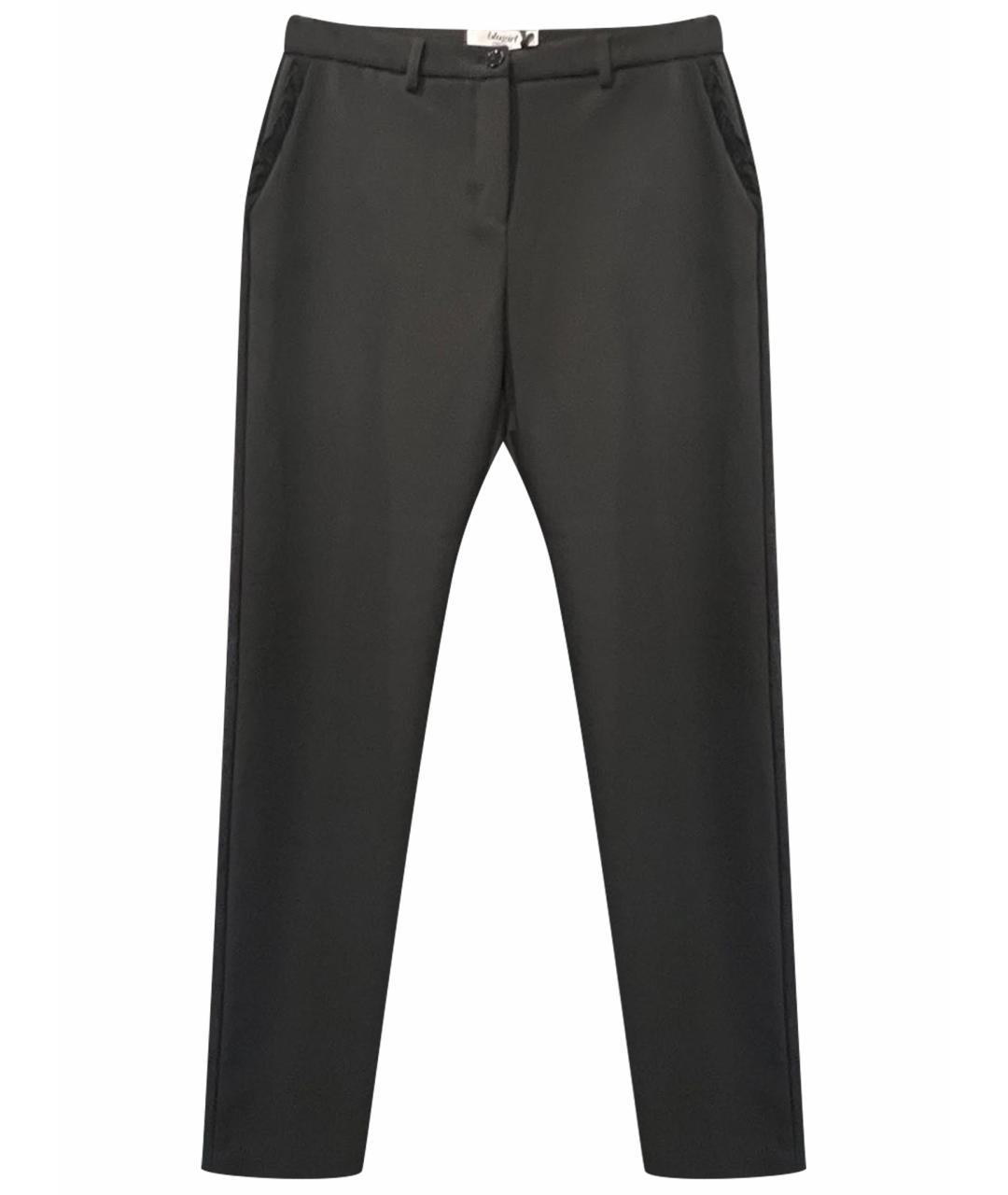 BLUGIRL Черные вискозные прямые брюки, фото 1