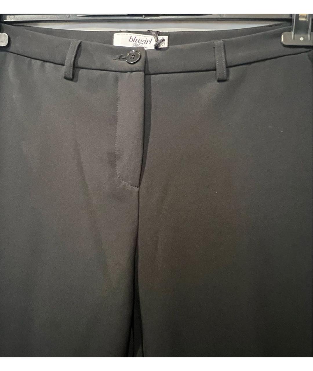 BLUGIRL Черные вискозные прямые брюки, фото 5