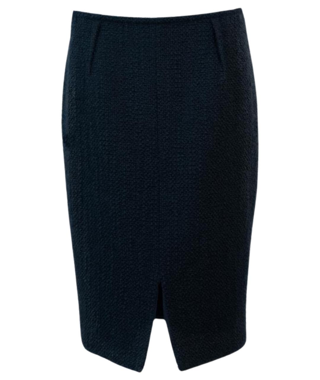 GIAMBATTISTA VALLI Черная шерстяная юбка миди, фото 1