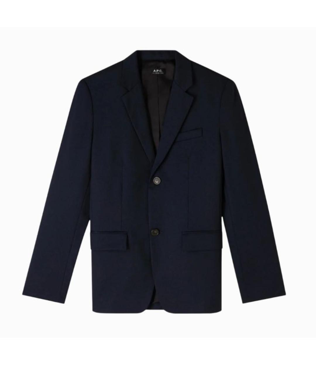 A.P.C. Темно-синий шерстяной пиджак, фото 6
