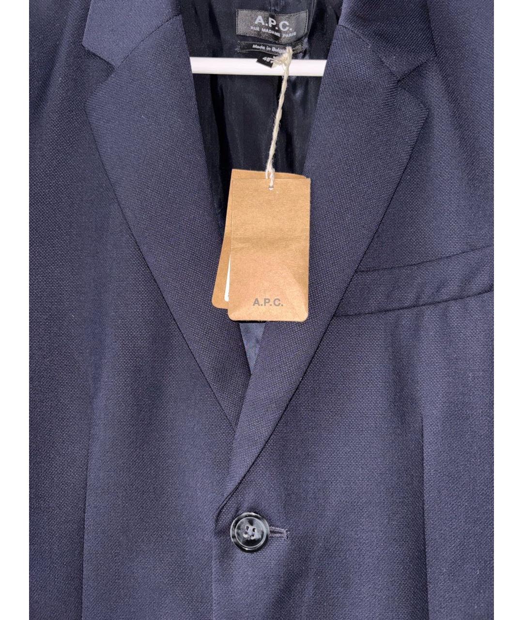 A.P.C. Темно-синий шерстяной пиджак, фото 4