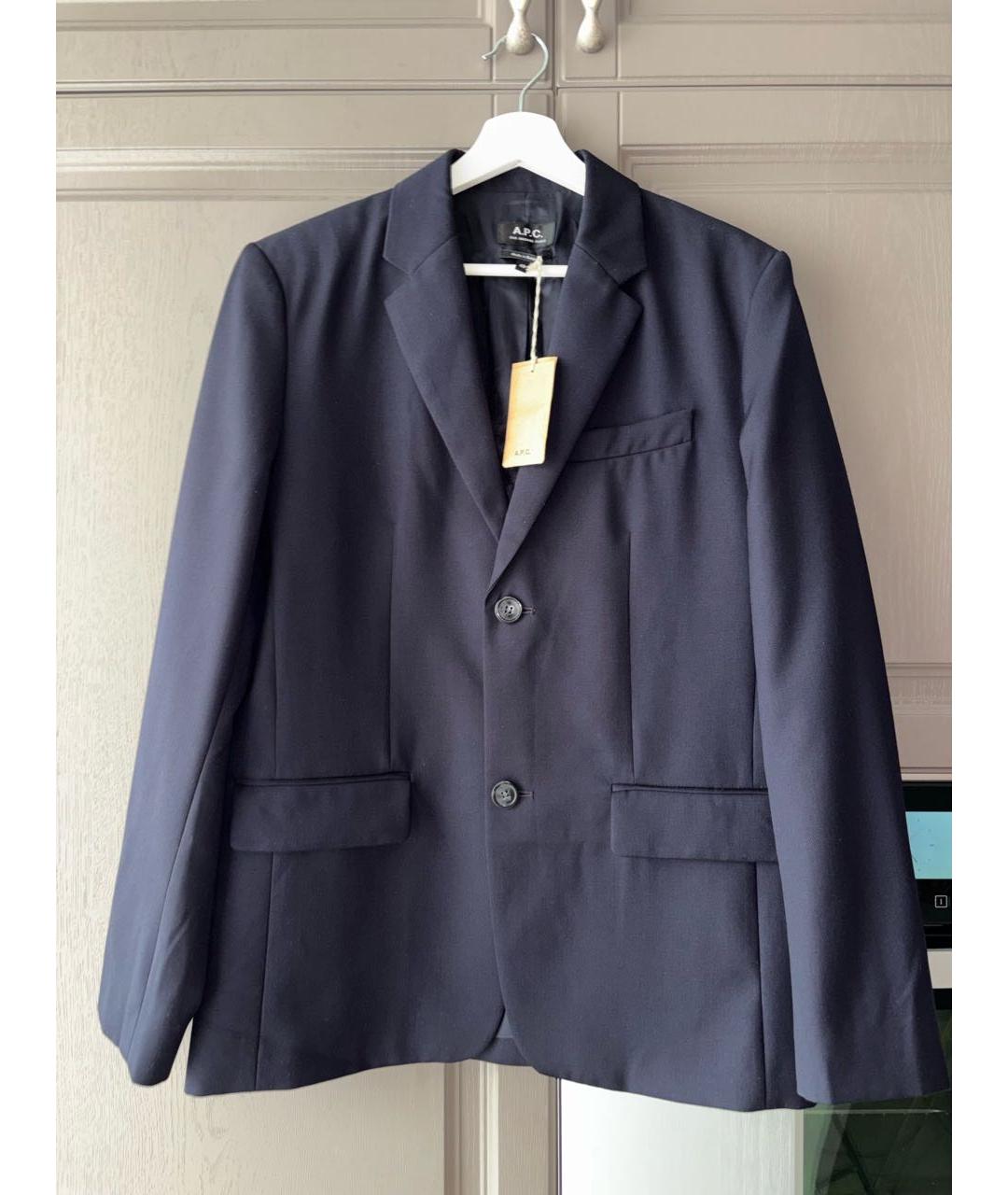 A.P.C. Темно-синий шерстяной пиджак, фото 8