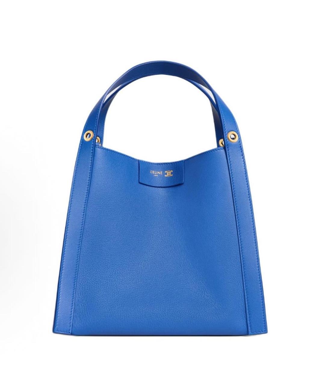 CELINE Синяя кожаная сумка тоут, фото 6