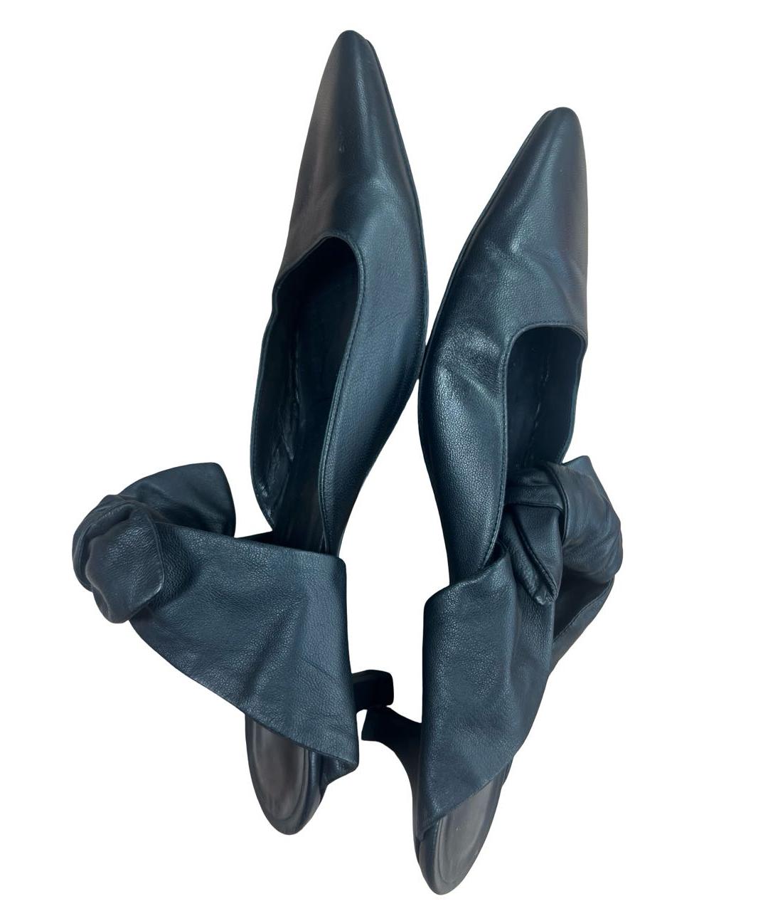 THE ROW Черные кожаные мюли, фото 6