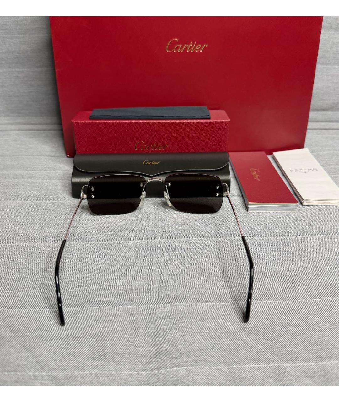 CARTIER Серебряные металлические солнцезащитные очки, фото 4