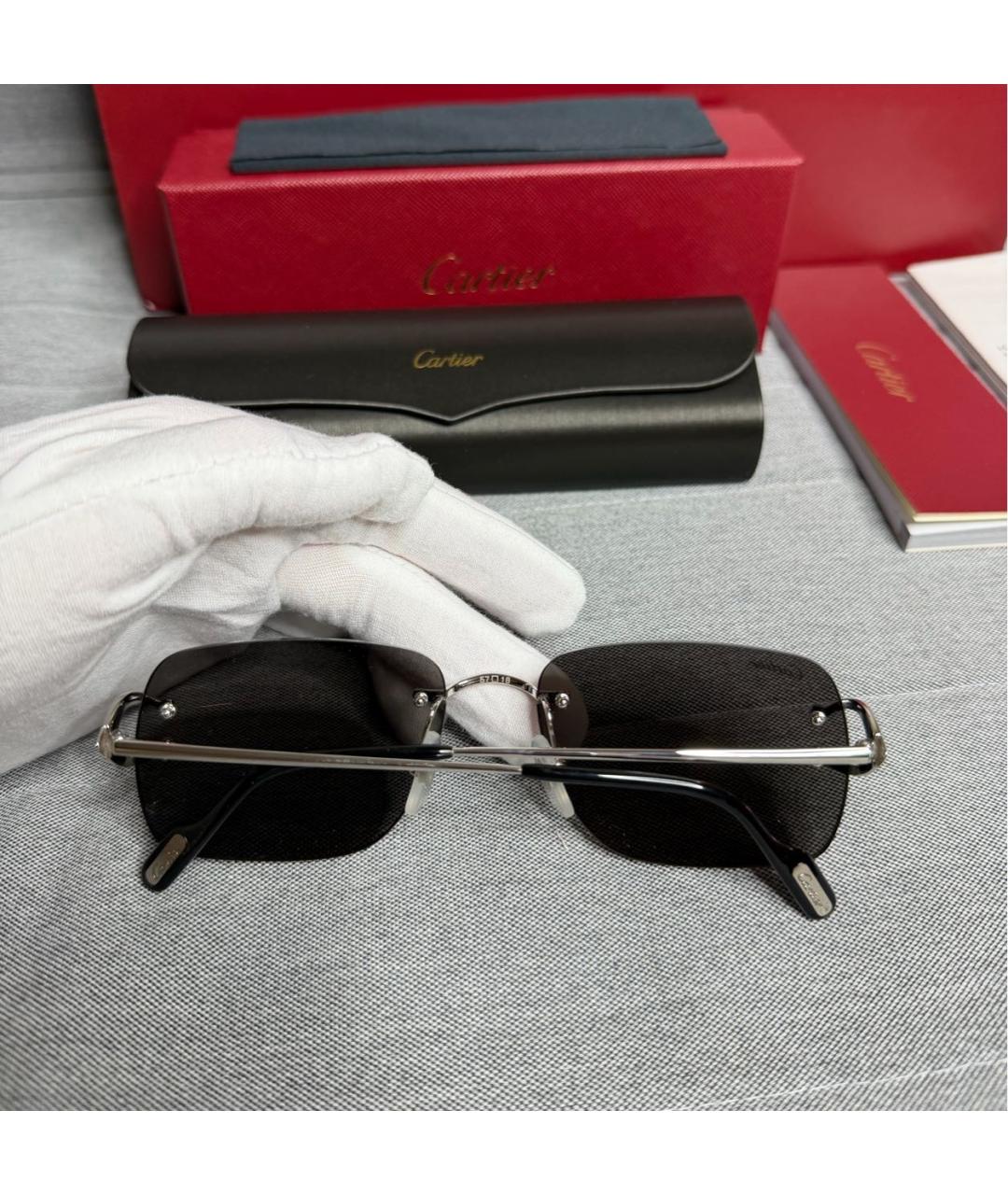 CARTIER Серебряные металлические солнцезащитные очки, фото 5