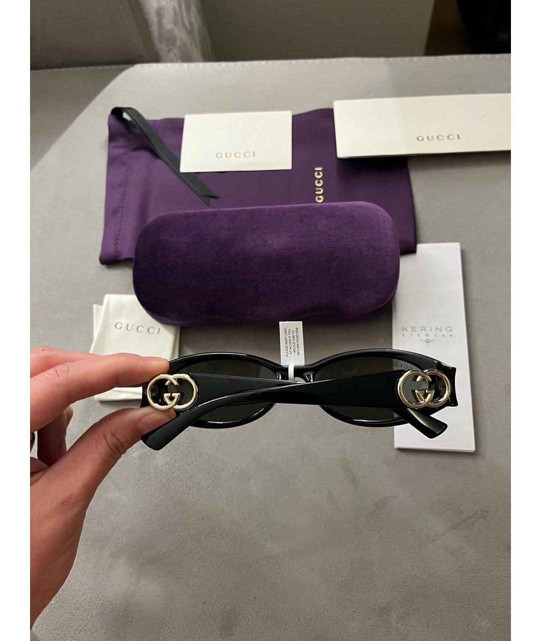 GUCCI Черные пластиковые солнцезащитные очки, фото 4