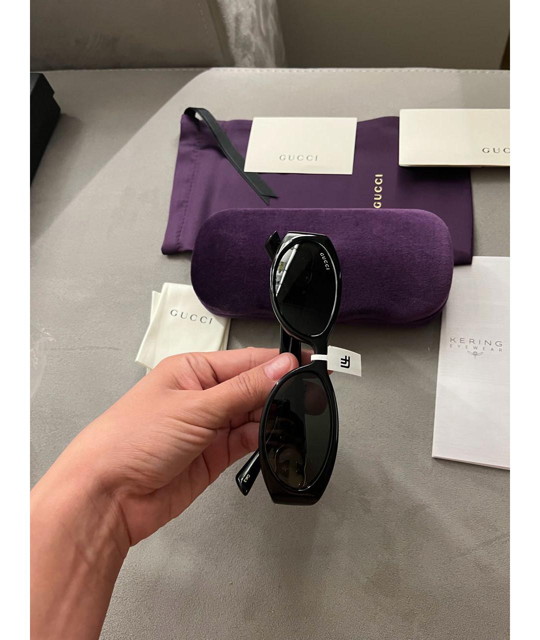 GUCCI Черные пластиковые солнцезащитные очки, фото 5