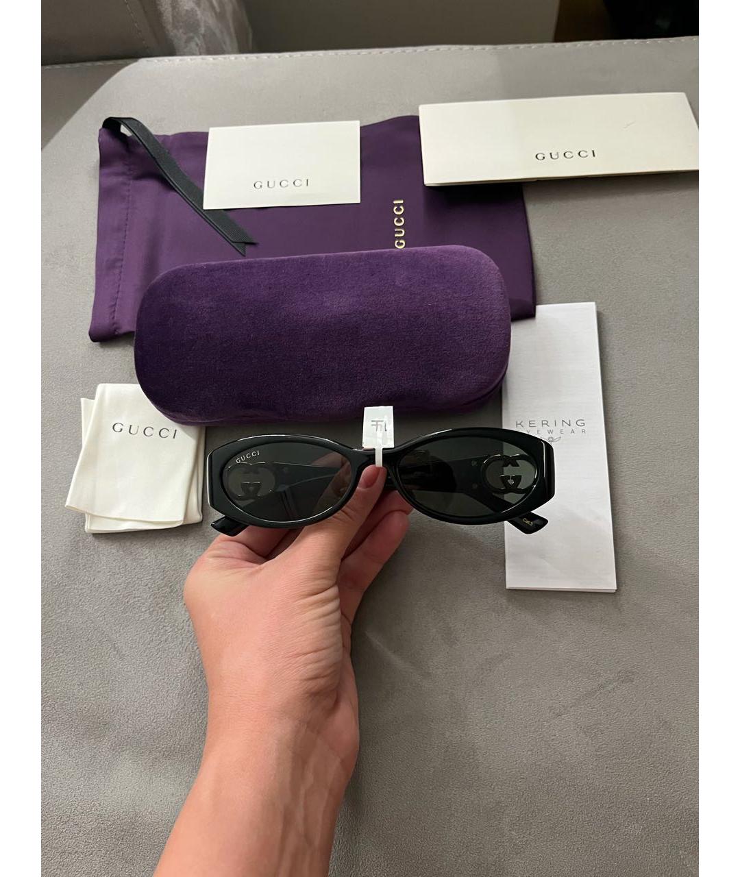 GUCCI Черные пластиковые солнцезащитные очки, фото 2