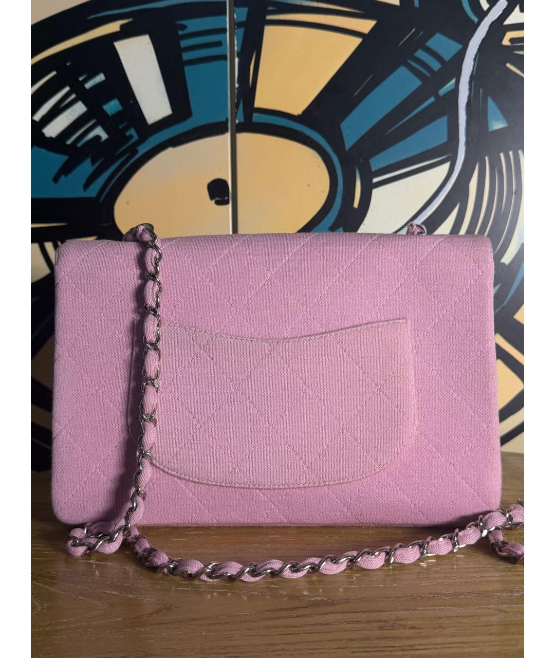 CHANEL Розовая тканевая сумка через плечо, фото 2